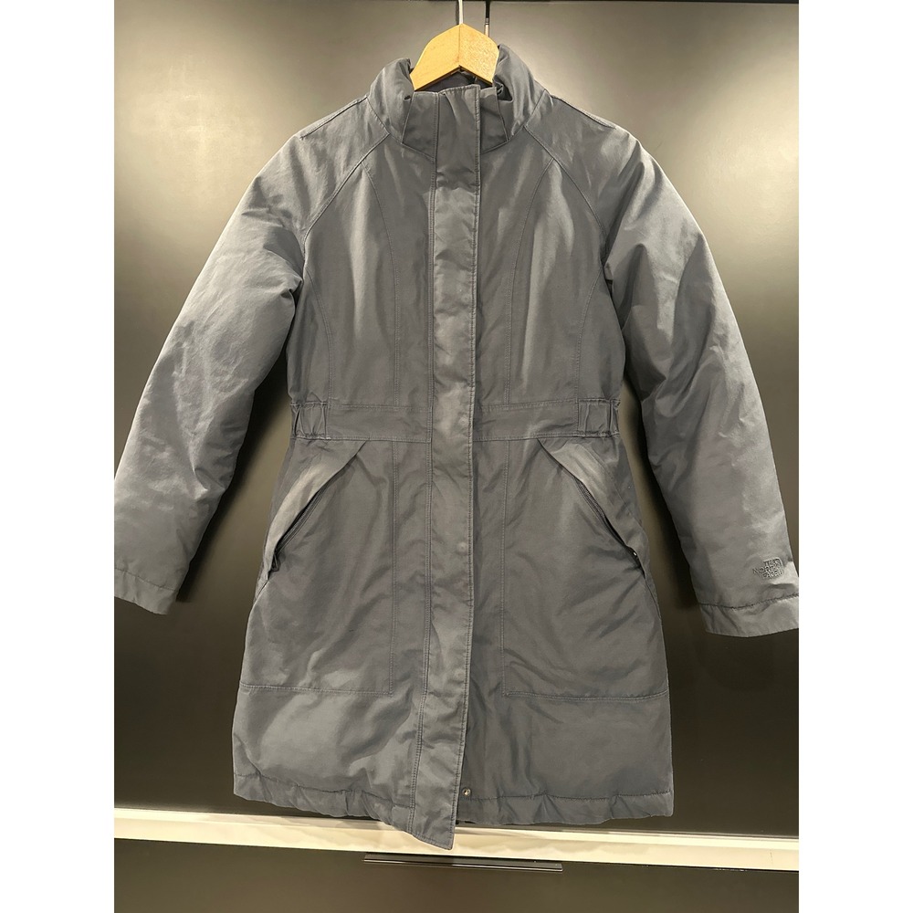 The North Face Arctic Parka Navy Blue Down Insulated Winter Coat Womens Small